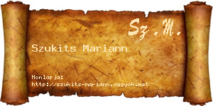 Szukits Mariann névjegykártya