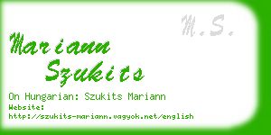 mariann szukits business card